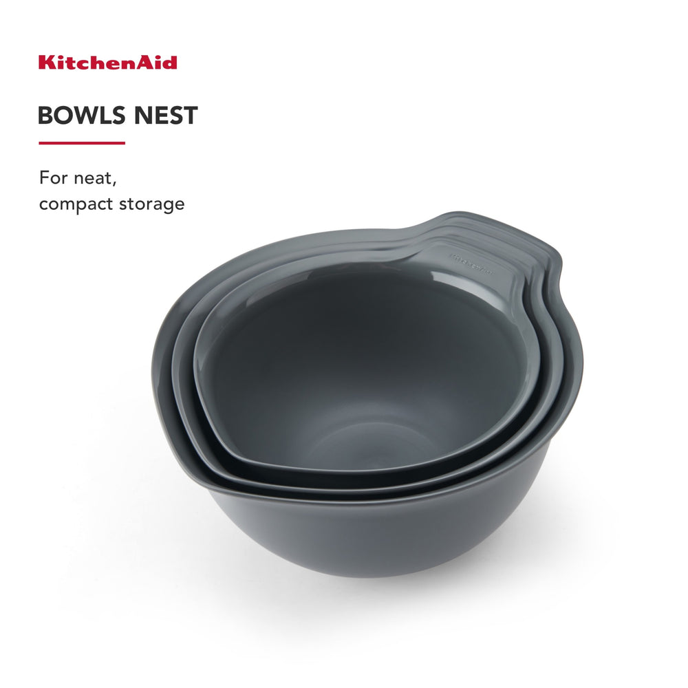 KitchenAid 3pc Nesting Mixing Bowl Set - Charcoal Grey