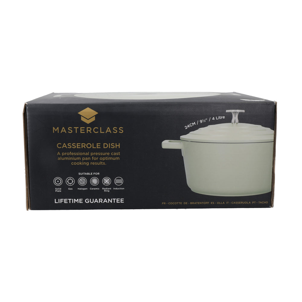 MasterClass Mint Green Cast Aluminium Casserole Dish, 4L