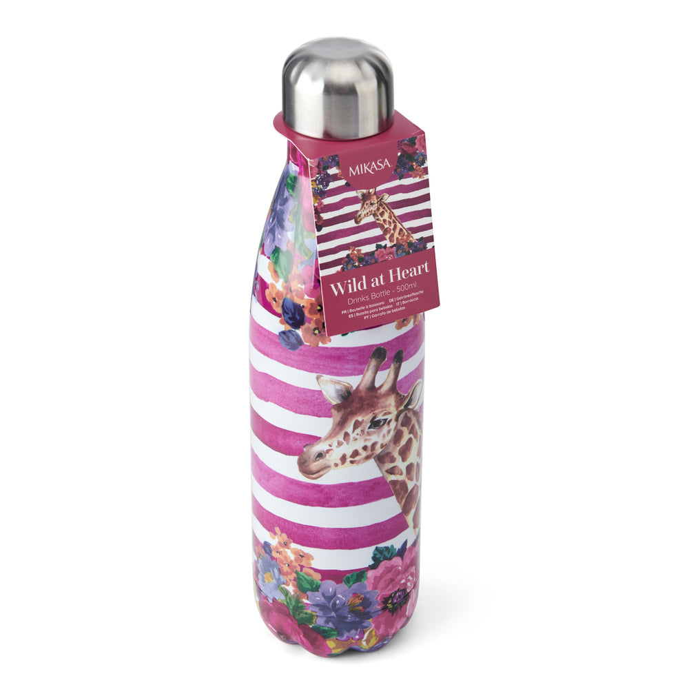 Mikasa Wild at Heart Giraffe Water Bottle, 500ml