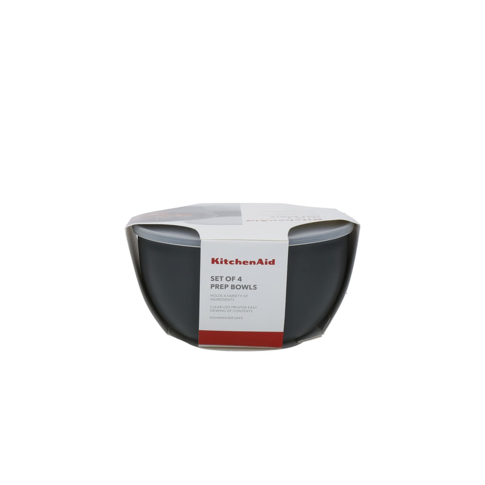KitchenAid 4pc Meal Prep Bowls Set with Lids - Charcoal Grey