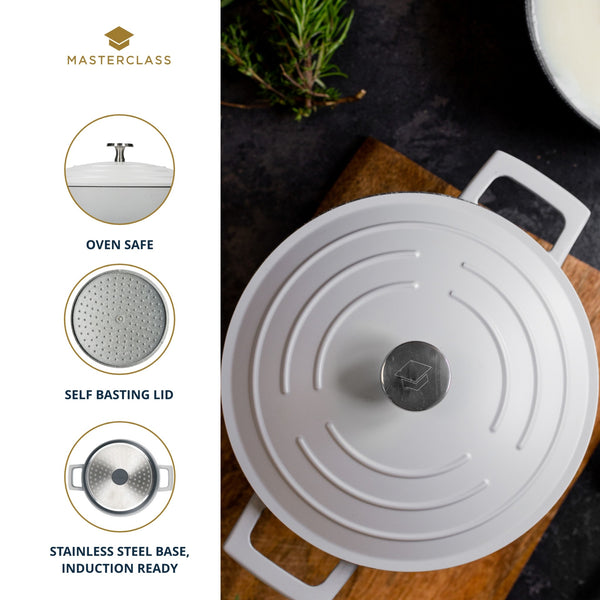 MasterClass Shallow 4 Litre Casserole Dish with Lid - Ombre Grey image 9