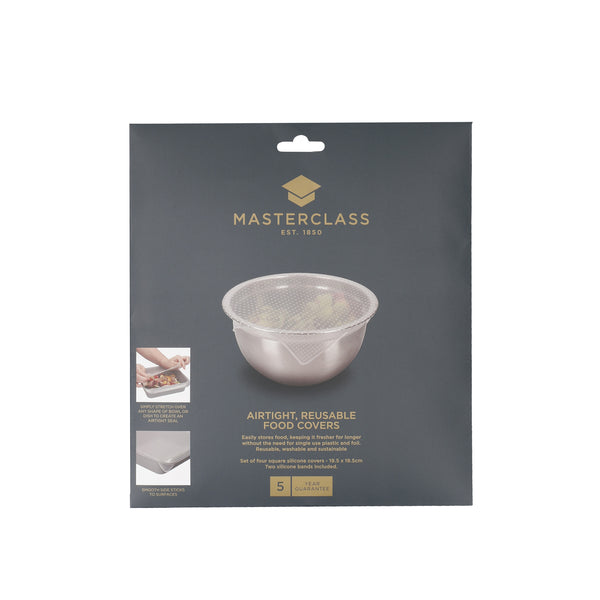 MasterClass Set of 4 Silicone Stretch Lids - Reusable Eco-Friendly Cling Film Alternatives image 4