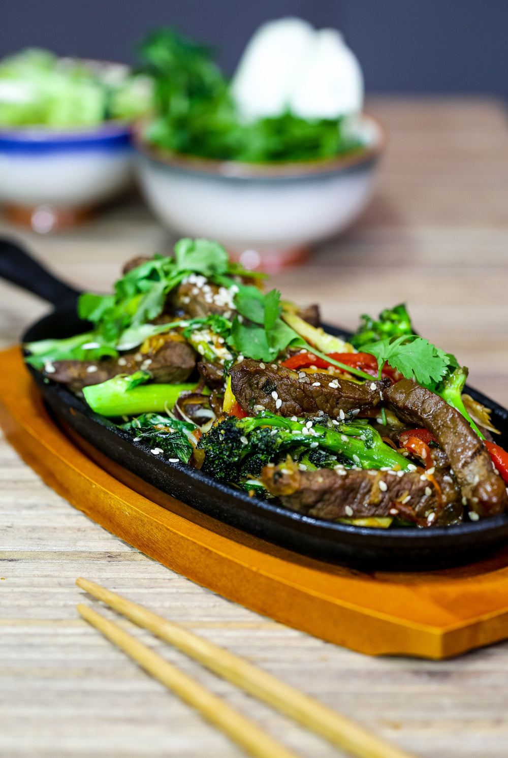 KitchenCraft World of Flavours Oriental Iron Sizzle Platter