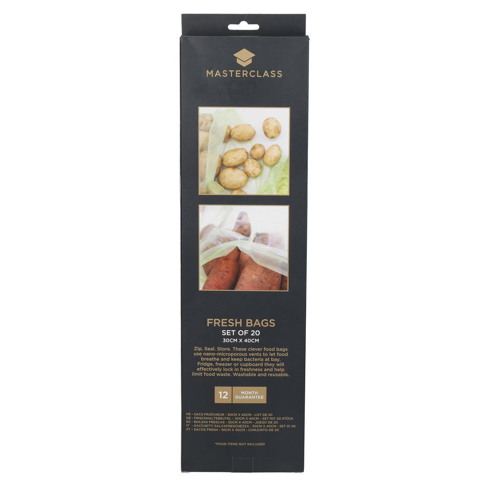 MasterClass Zipped Fresh Bag - Large, Set of 20