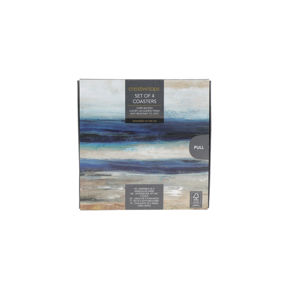 Creative Tops Blue Abstract Pack Of 4 Premium Coasters