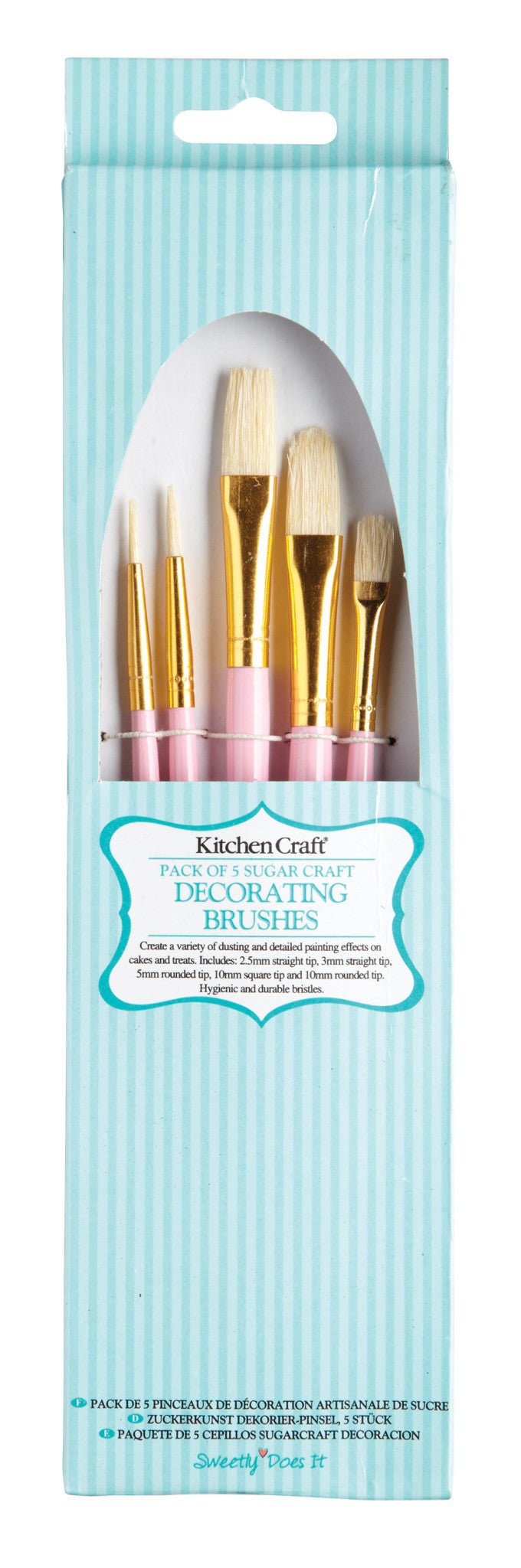 KitchenCraft Pack of 5 Sugarcraft Decorating Brushes
