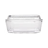 KitchenCraft Glass Embossed Vintage Style Covered Butter Dish
