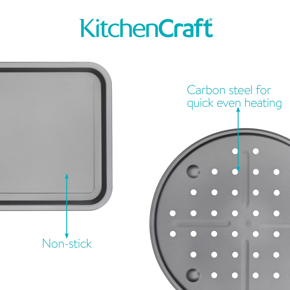 KitchenCraft 4-Piece Non-Stick Pizza and Roasting Tin Set