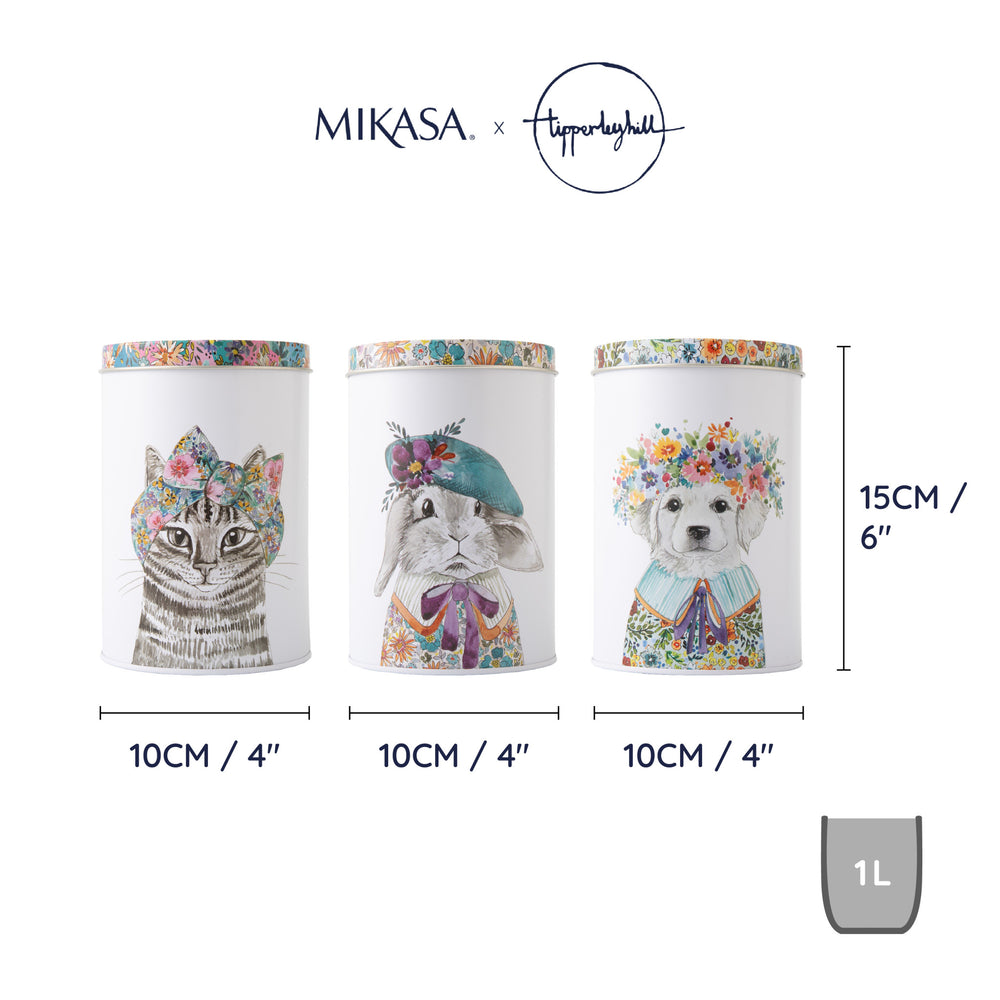 Mikasa Tipperleyhill Set Of 3 Storage Containers, 1L, 30 x 10 x 15CM