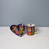 2pc Cup Cakes Ceramic Tea Set with 370ml Mug and Plate - Love Hearts