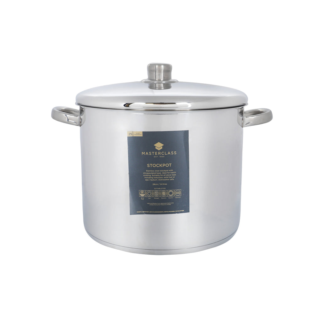 MasterClass Stainless Steel 14 Litre Stockpot