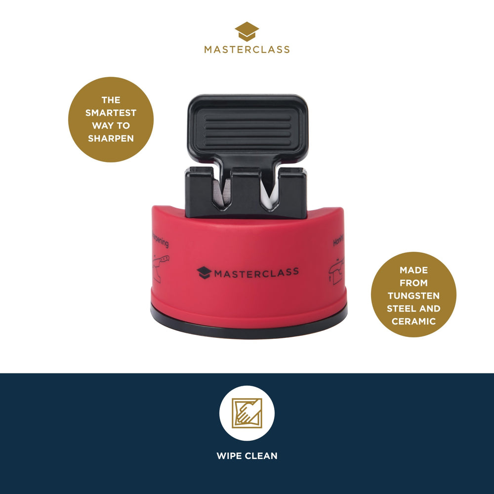 MasterClass Smart Sharp Dual Knife Sharpener, Red