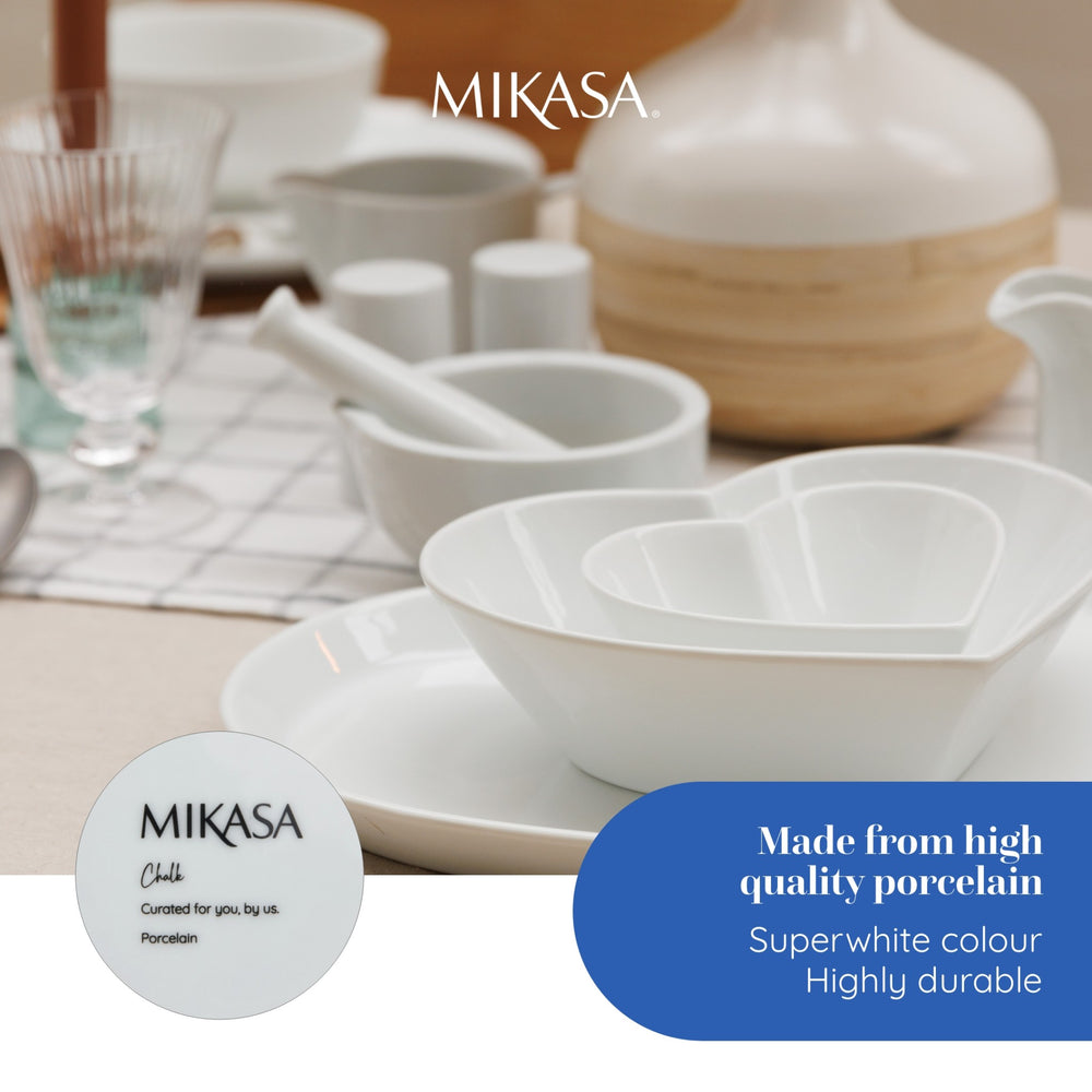 Mikasa Chalk Porcelain Pestle and Mortar, White