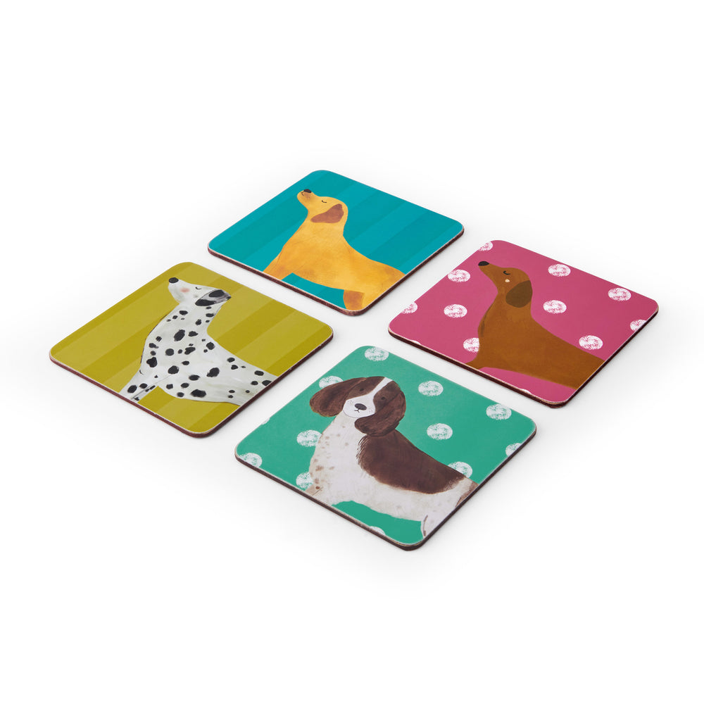Creative Tops Dog Prints Set Of 4 Square Coasters, 10.5 x 10.5 x 2CM