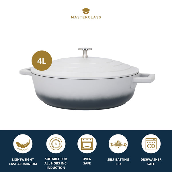 MasterClass Shallow 4 Litre Casserole Dish with Lid - Ombre Grey image 7