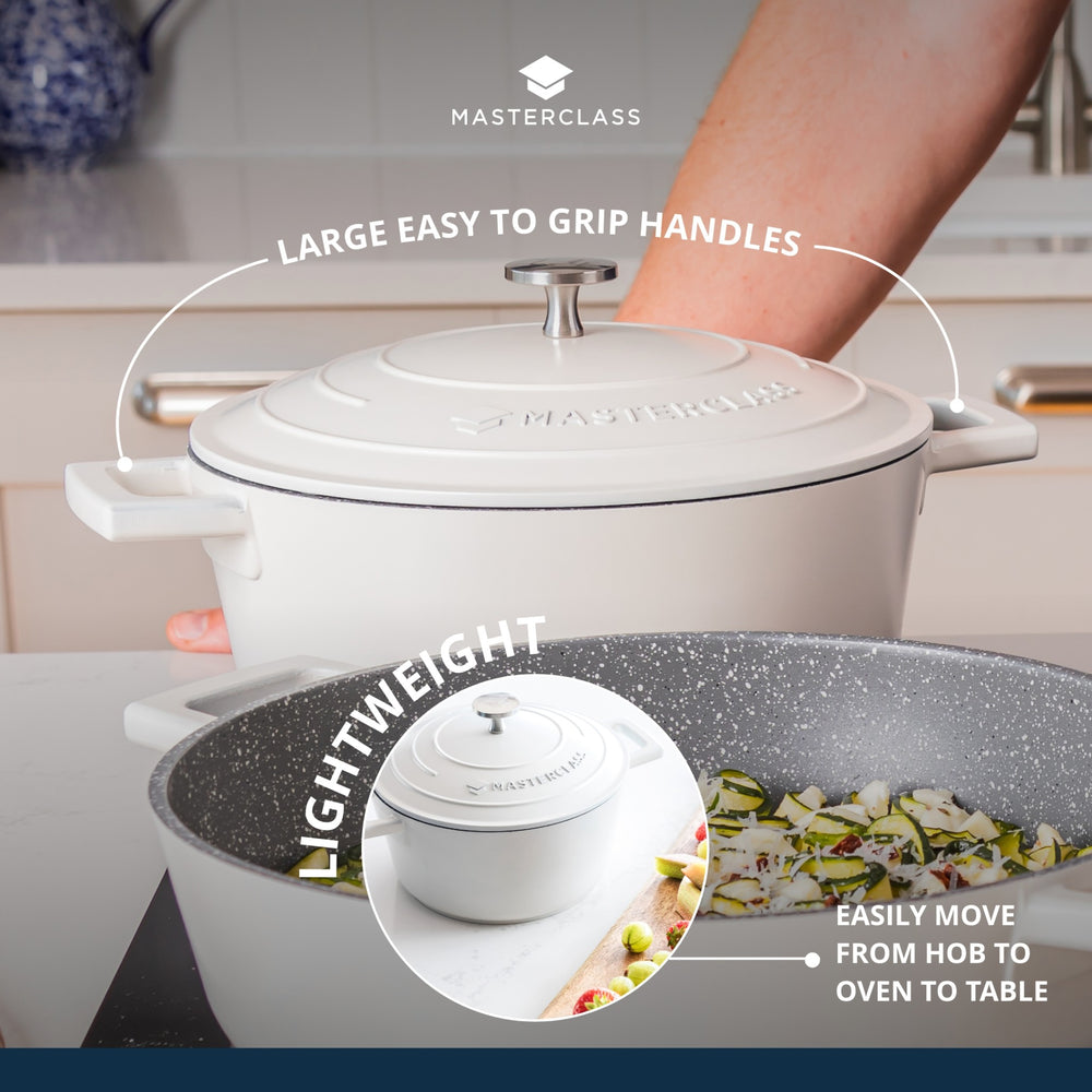 MasterClass Cream Cast Aluminium Casserole Dish, 4L