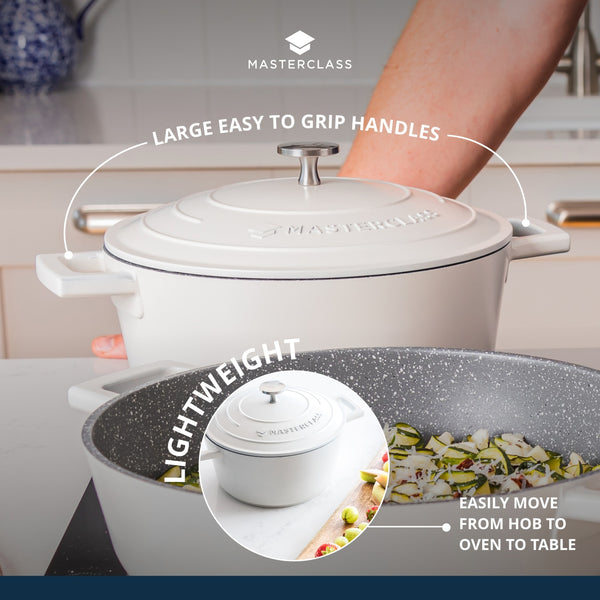 MasterClass Cream Cast Aluminium Casserole Dish, 4L image 12