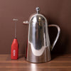 2pc Cafetière Set with Stainless Steel Havana 8-Cup Double Walled Cafetière and Red Battery Milk Frother image 2