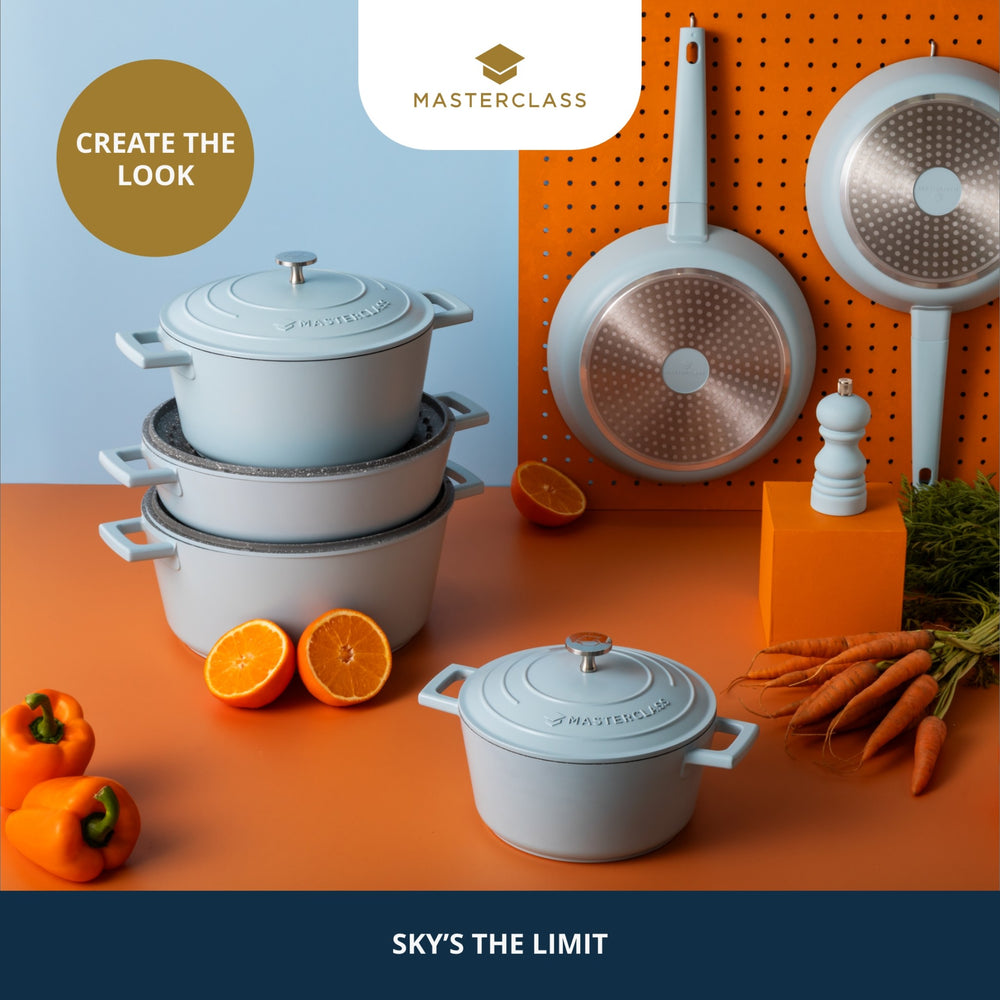 MasterClass Sky Blue Salt/Pepper Mill With Interchangeable Cap, Ceramic 12cm