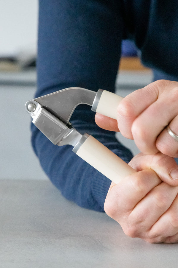 KitchenAid Stainless Steel Garlic Press - Almond Cream image 2