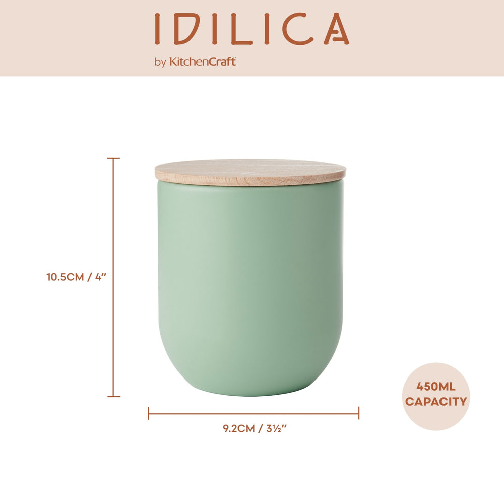 Idilica 4pc Metal Storage Canister Set with Beechwood Lid