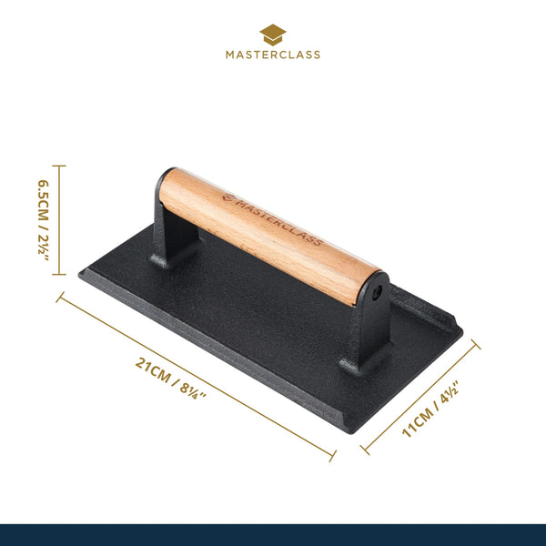 MasterClass Cast Iron Grill Press with Wooden Handle image 7