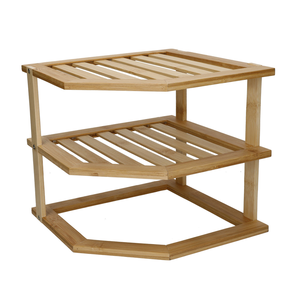 Copco Bamboo 3-Tier Kitchen Corner Storage Shelf