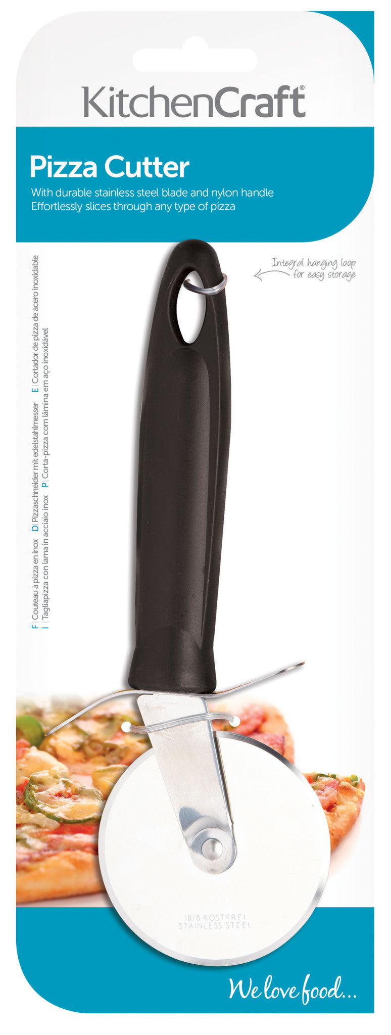 KitchenCraft Nylon Handled Stainless Steel Pizza Cutter