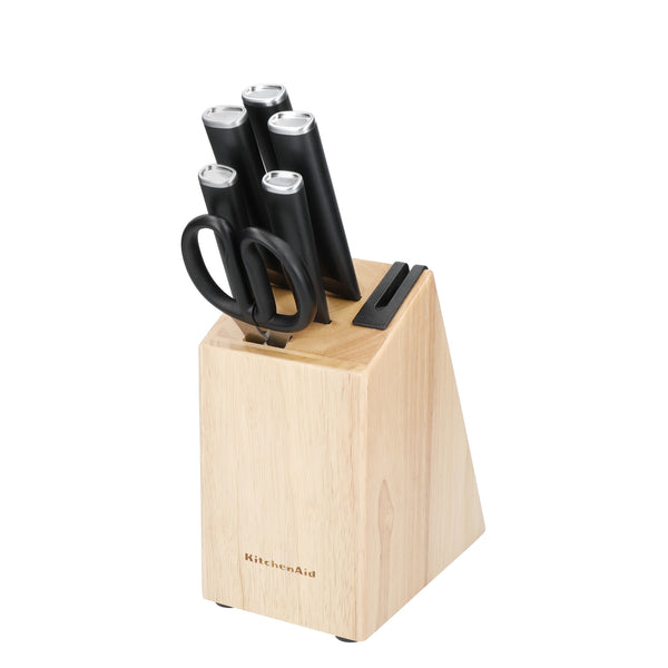 7pc Birchwood Kitchen Set including 6pc Knife Block with Scissors & Non-Slip Food Chopping Board image 3