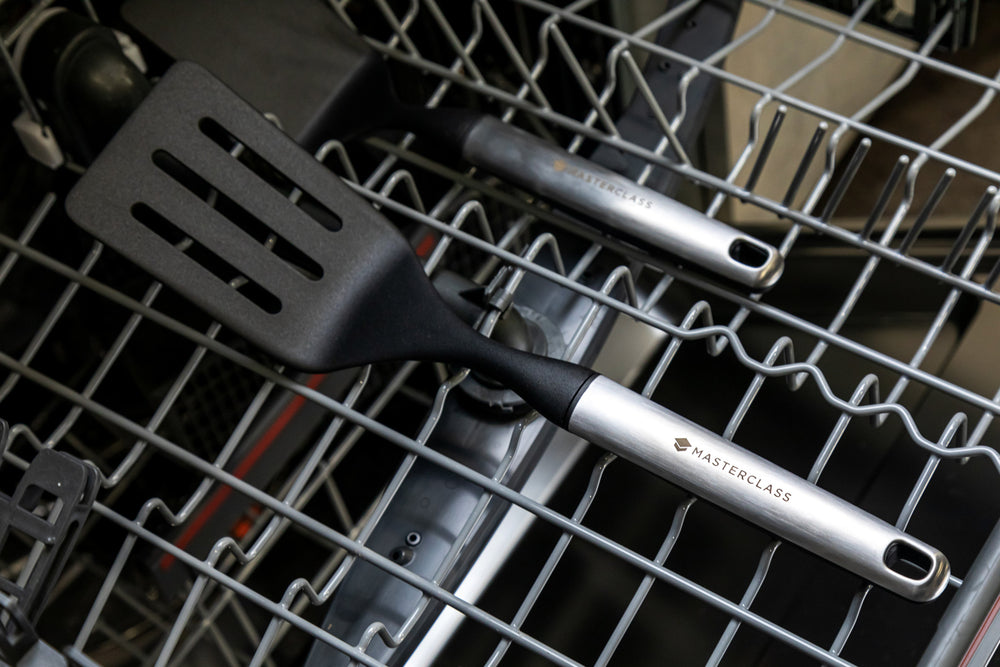 MasterClass Soft Grip Stainless Steel Slotted Turner - 34 cm