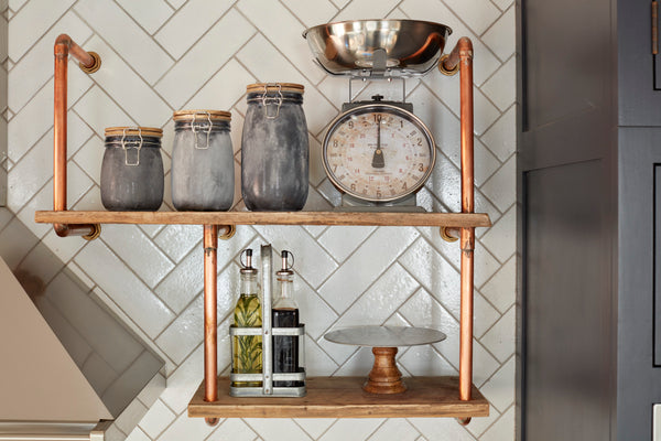 Industrial Kitchen Vintage-Style Glass Oil and Vinegar Cruet Set with Galvanised Steel Holder image 8