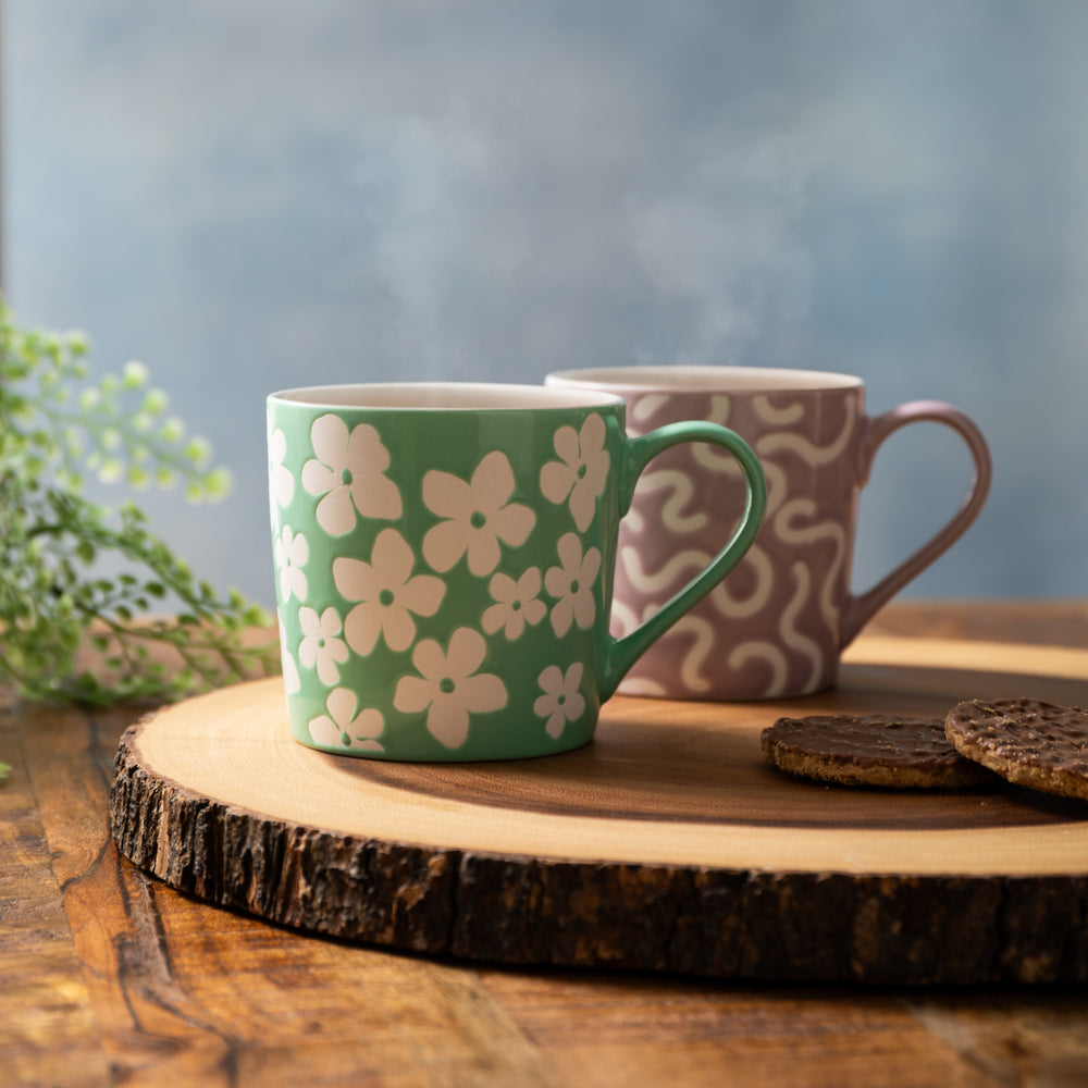 Mikasa Textured Purple Swirl Mug, 360ML