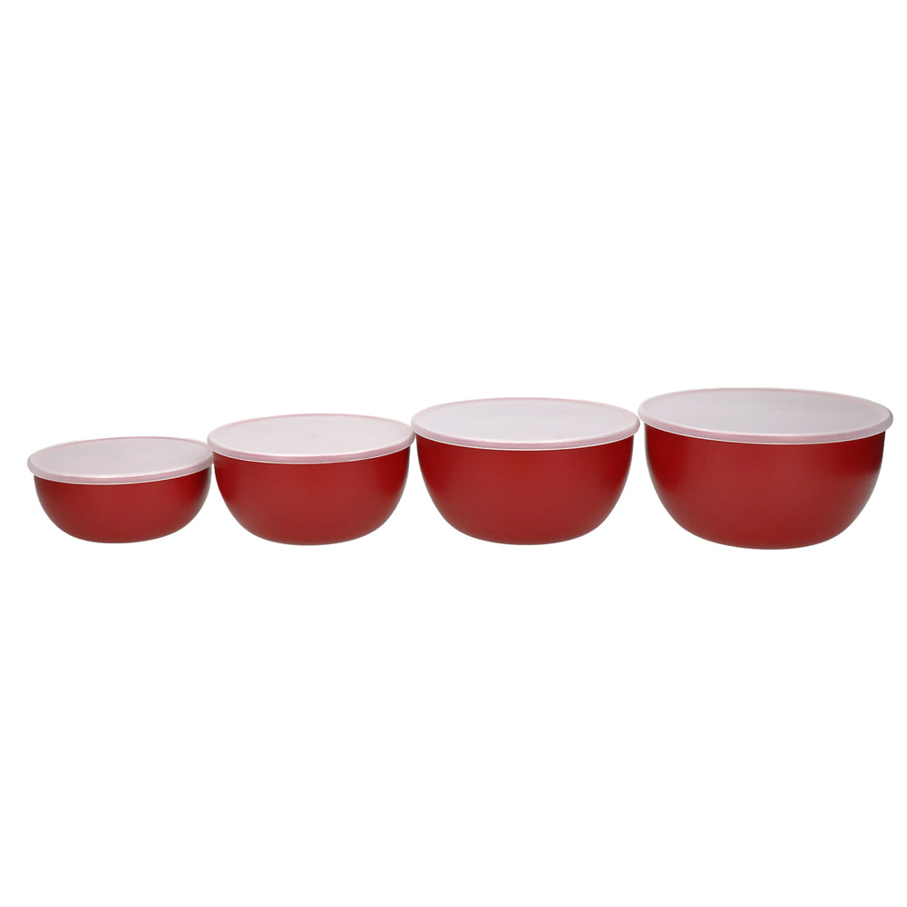 KitchenAid 4pc Meal Prep Bowls Set with Lids - Empire Red