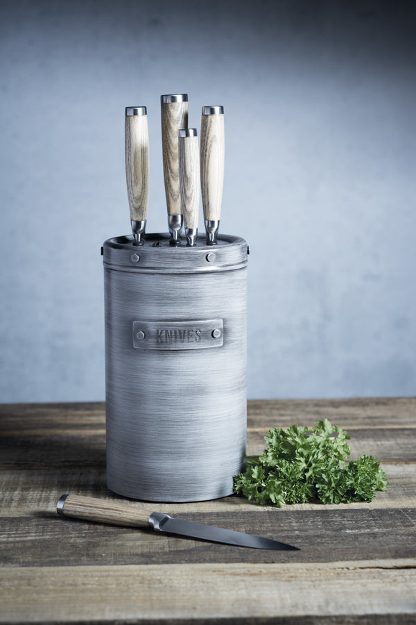 Industrial Kitchen 5-Piece Stainless Steel Knife Set and Knife Block image 2