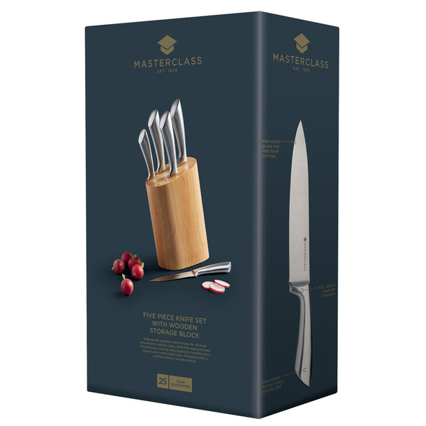 MasterClass Sabre 5 Piece Knife Set with Wooden Block image 4