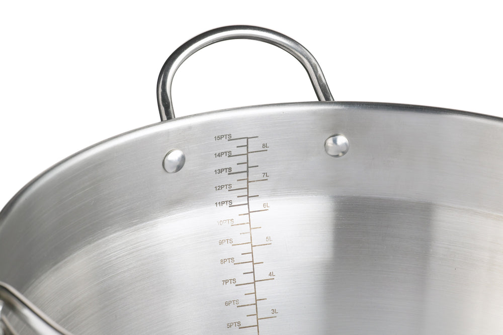 Home Made Stainless Steel Maslin Pan with Handle, 9L