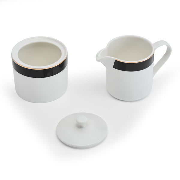 Mikasa Luxe Deco China Sugar Pot and Creamer Set, 245ml, White image 2