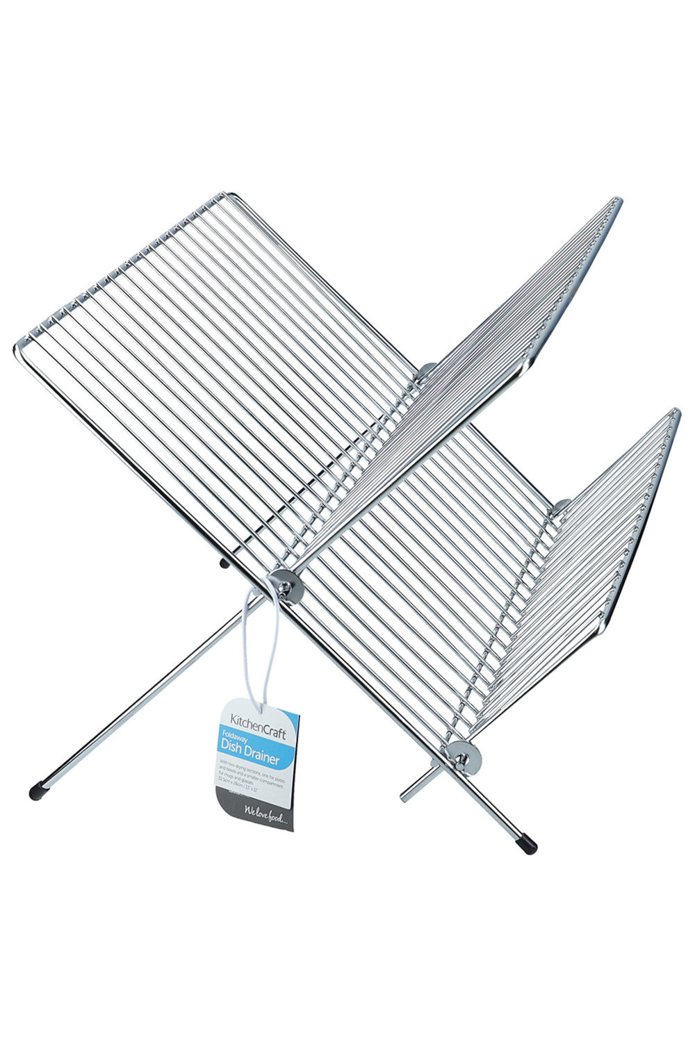 KitchenCraft Chrome Plated Small Fold Away Dish Drainer