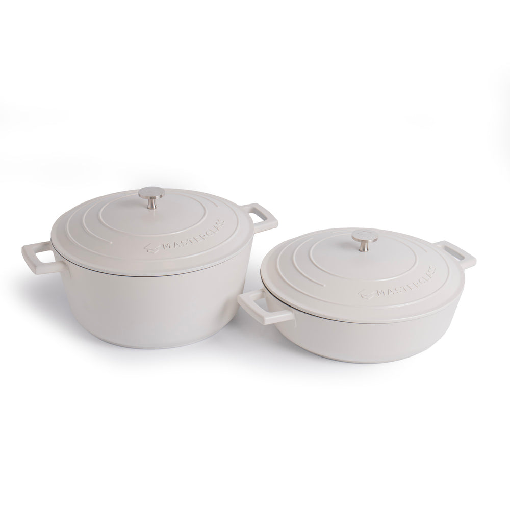MasterClass 2pc Non-Stick Casserole Dish Set with 5L Cast Aluminium Casserole Dish and 4L Shallow Casserole Dish image 1