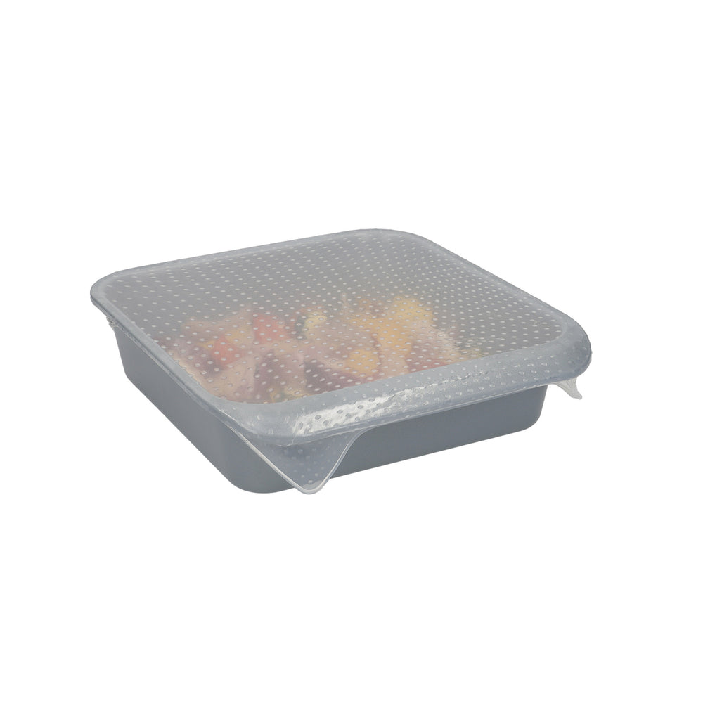 MasterClass Set of 4 Silicone Stretch Lids - Reusable Eco-Friendly Cling Film Alternatives
