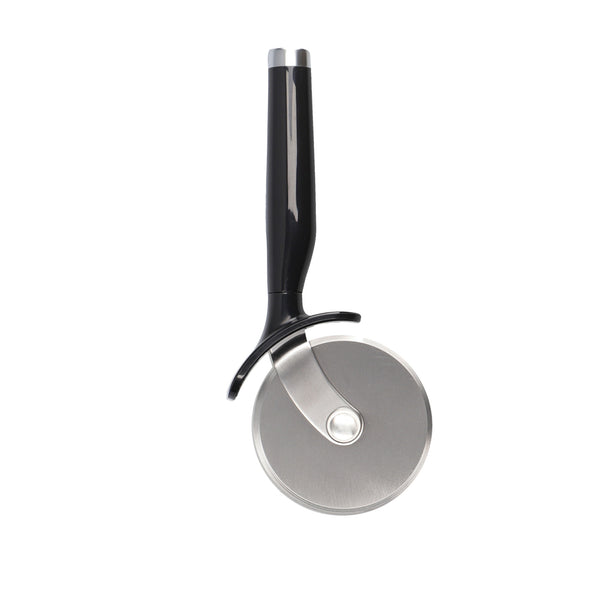 4pc Onyx Black Utensil Set with Multi-Function Can Opener, Pizza Wheel, Garlic Press and Euro Peeler image 5