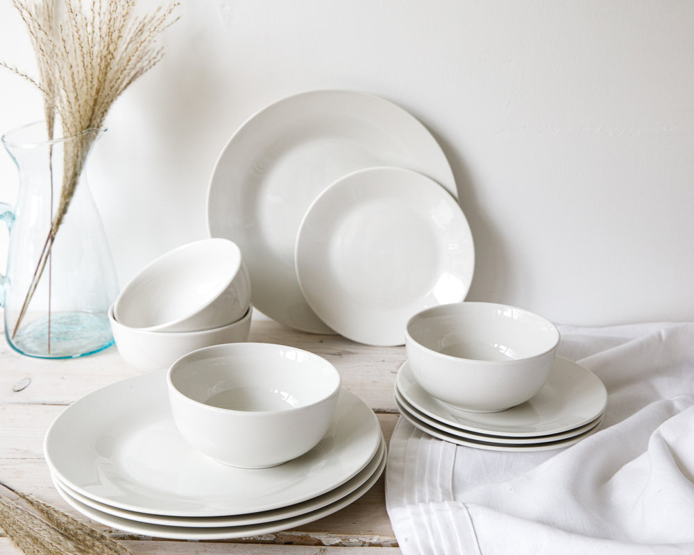 Mikasa Alexis Porcelain 12-Piece White Dinner Set