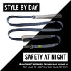 BUILT PET Small Double Handle Night Safe Reflective Lead - Blue