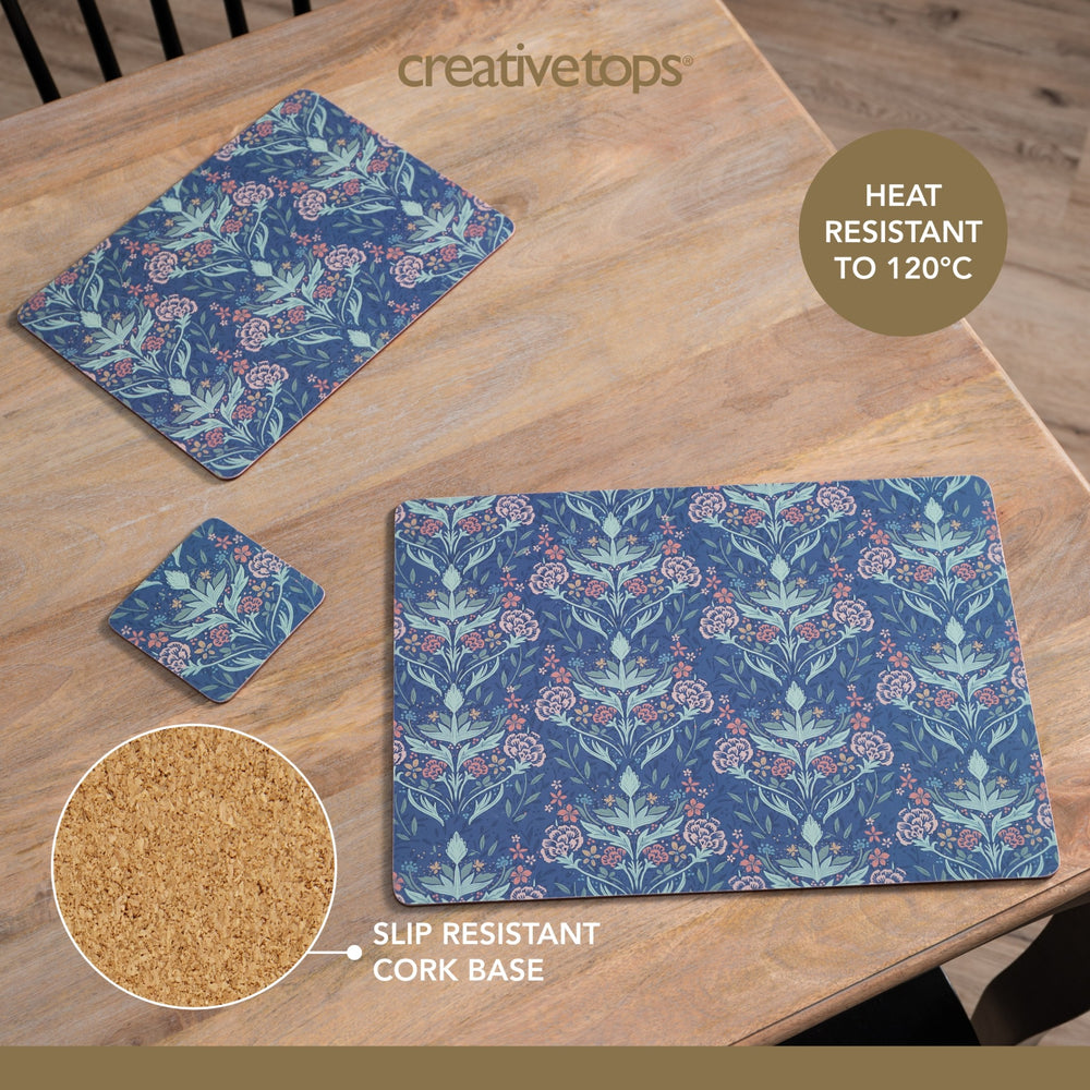 Creative Tops Arts & Crafts Rectangle Placemats Set Of 4 Blue, 30 x 22.5CM