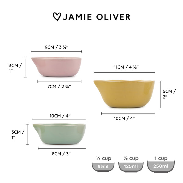 Jamie Oliver Big Love Pinch-Me Pots, Set of 3, 1, ½, ¼ cups image 4