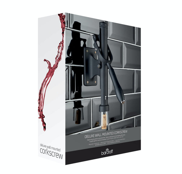 BarCraft Deluxe Wall-Mounted Stainless Steel Lever-Action Wine Bottle Opener image 3