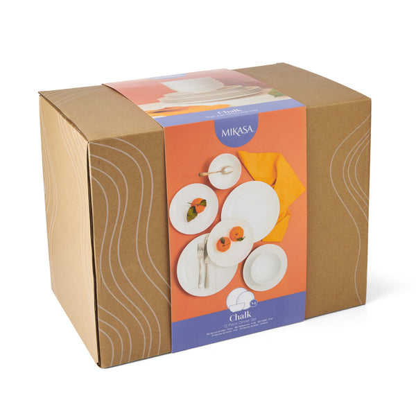 Mikasa Chalk 12-Piece Porcelain Dinner Set, White image 4