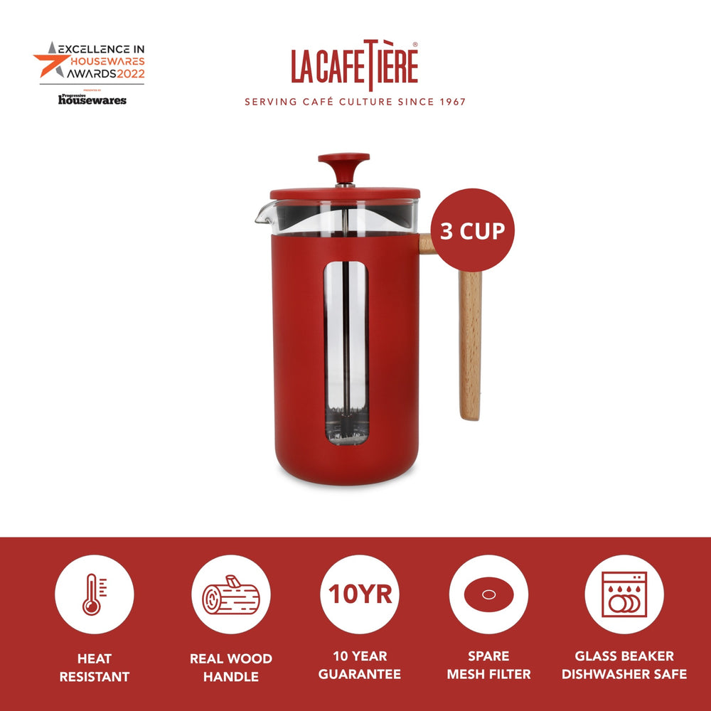 La Cafetière Pisa Red Cafetière - 3 Cup