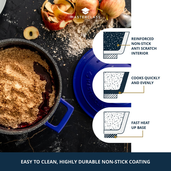 MasterClass Electric Blue Cast Aluminium Casserole Dish, 2.5L image 7