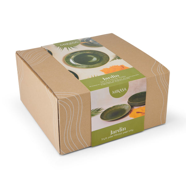 Mikasa Jardin Stoneware Dinner Plates, Set of 4, 27cm, Green image 4